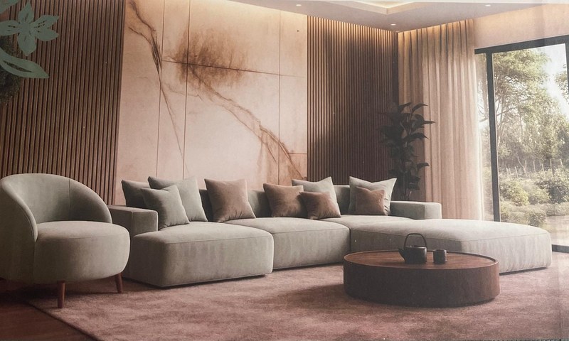 Tecido Aura — Coleção premium para estofados — 6 artigos com textura, conforto e acabamento pensados para living, dormitórios e espaços que pedem presença.