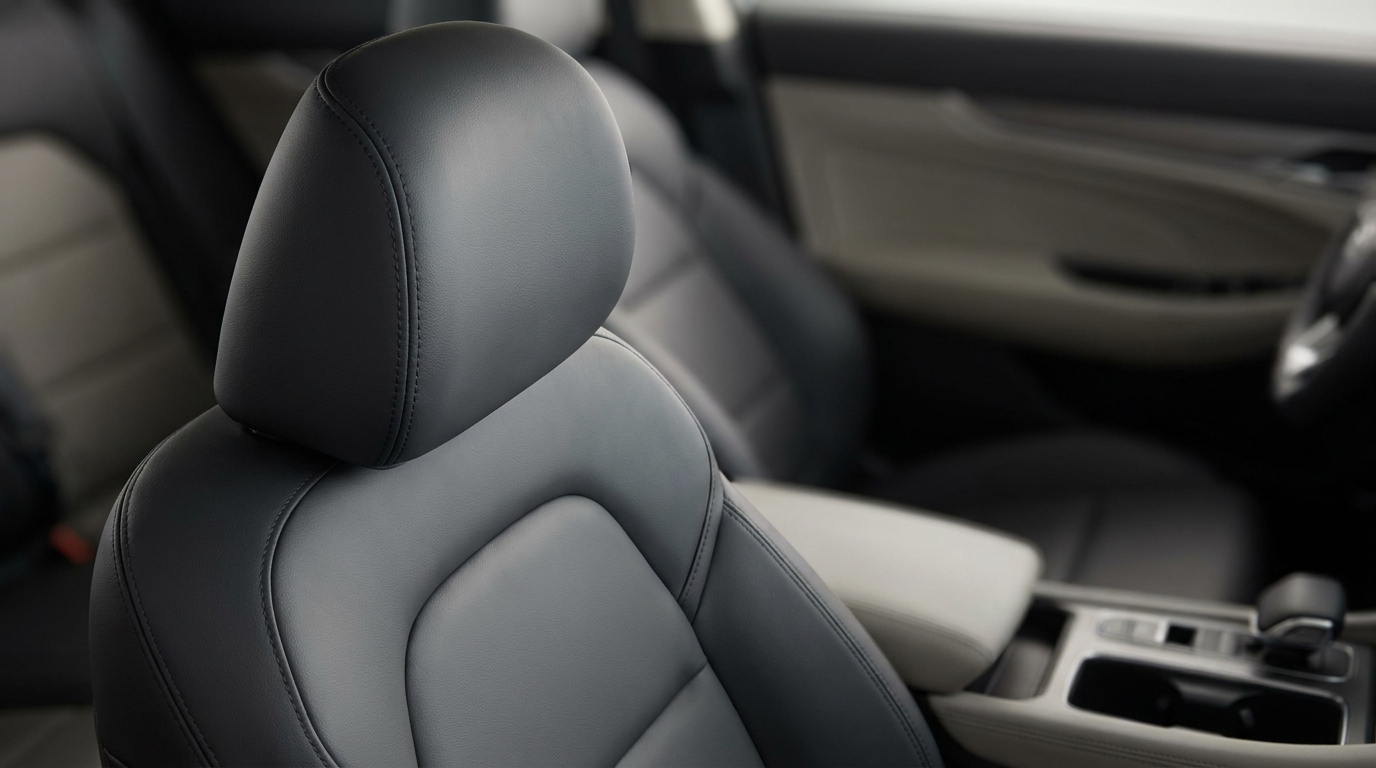 Banco de carro revestido em couro vegano premium