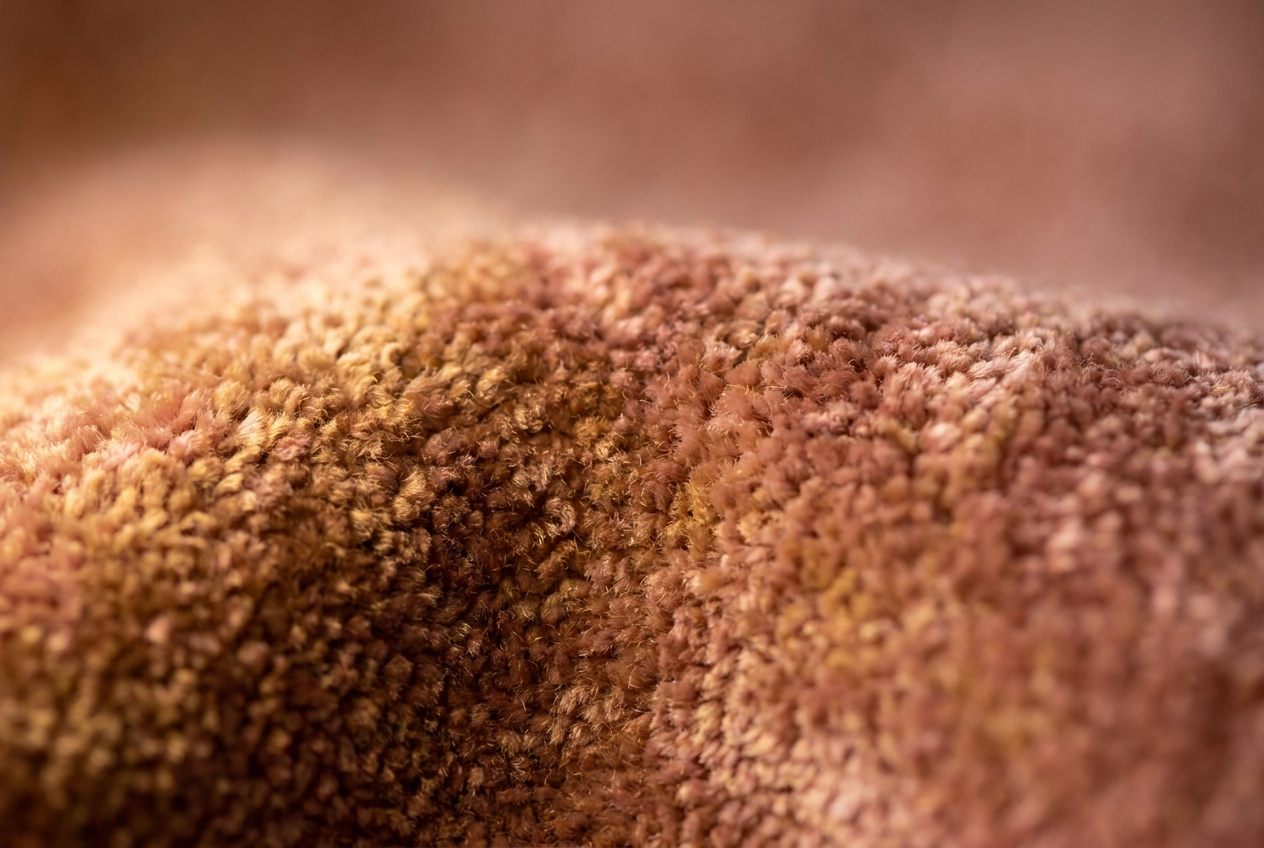 Textura macro do tecido chenille em tom rosa suave com pelo aveludado